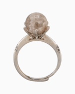 shoucka Cloudy Quartz Sphere Statement Ring | Silver-Tone Adjustable