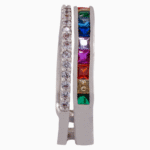 shoucka Double Band Rainbow & Pavé Ring | Silver-Tone Adjustable