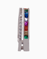 shoucka Double Band Rainbow & Pavé Ring | Silver-Tone Adjustable