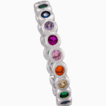 shoucka Rainbow Bezel Eternity Ring | Silver-Tone Adjustable