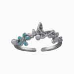 shoucka Women's Butterfly & Floral Branch Ring | Silver-Tone Adjustable