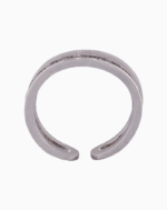 shoucka Women's Baguette & Enamel Double Band Ring | Silver-Tone Adjustable