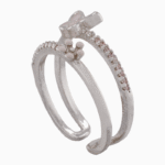 shoucka Dainty Butterfly & Blossom Ring | Silver-Tone Adjustable