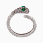shoucka Pave Crystal Snake Ring | Silver-Tone Adjustable