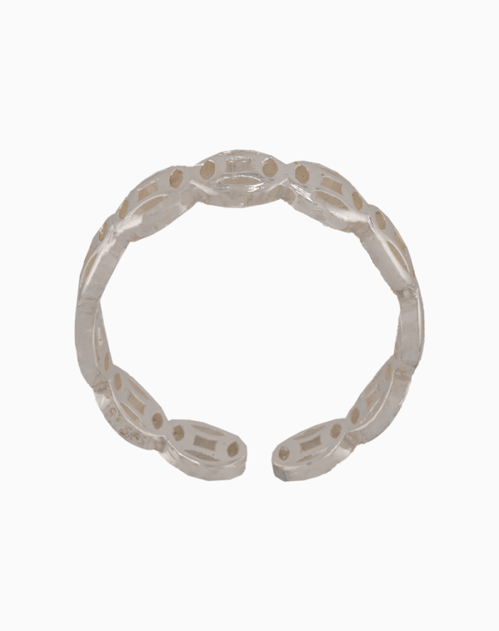 shoucka Feng Shui Coin Band Ring | Silver-Tone Adjustable