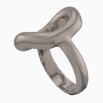 shoucka Chunky Abstract Knot Ring | Matte Silver-Tone Statement Ring