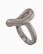 shoucka Chunky Abstract Knot Ring | Matte Silver-Tone Statement Ring