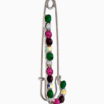 shoucka Multicolor Crystal Safety Pin Brooch for Women