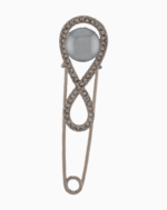 shoucka Elegant Infinity Brooch with Gray Pearl & Crystals