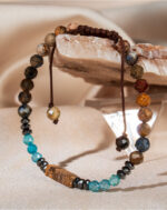 Pietersite & Picture Jasper Beaded Bracelet for Women