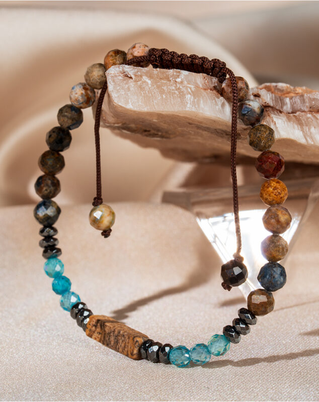 Pietersite & Picture Jasper Beaded Bracelet for Women