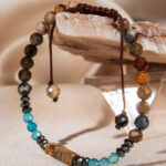 Pietersite & Picture Jasper Beaded Bracelet for Men