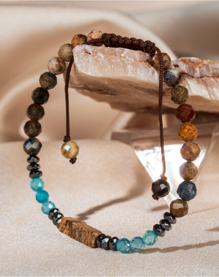 Pietersite & Picture Jasper Beaded Bracelet for Men