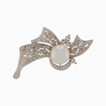 سنجاق سینه (گل سینه) روبانی زنانه با مروارید و کریستال