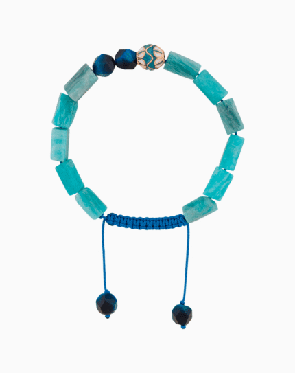 Women’s Amazonite Stone Bracelet with Enamel Bead