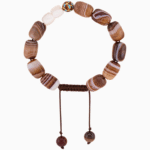 Men’s Banded Agate & Shell Stone Bracelet
