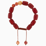 Men’s Natural Agate Stone Bracelet with Enamel Bead