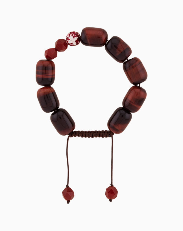 Men’s Red Tiger’s Eye & Agate Stone Bracelet