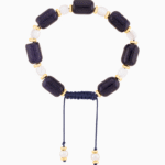 دستبند زنانه گلدستون آبی و صدف