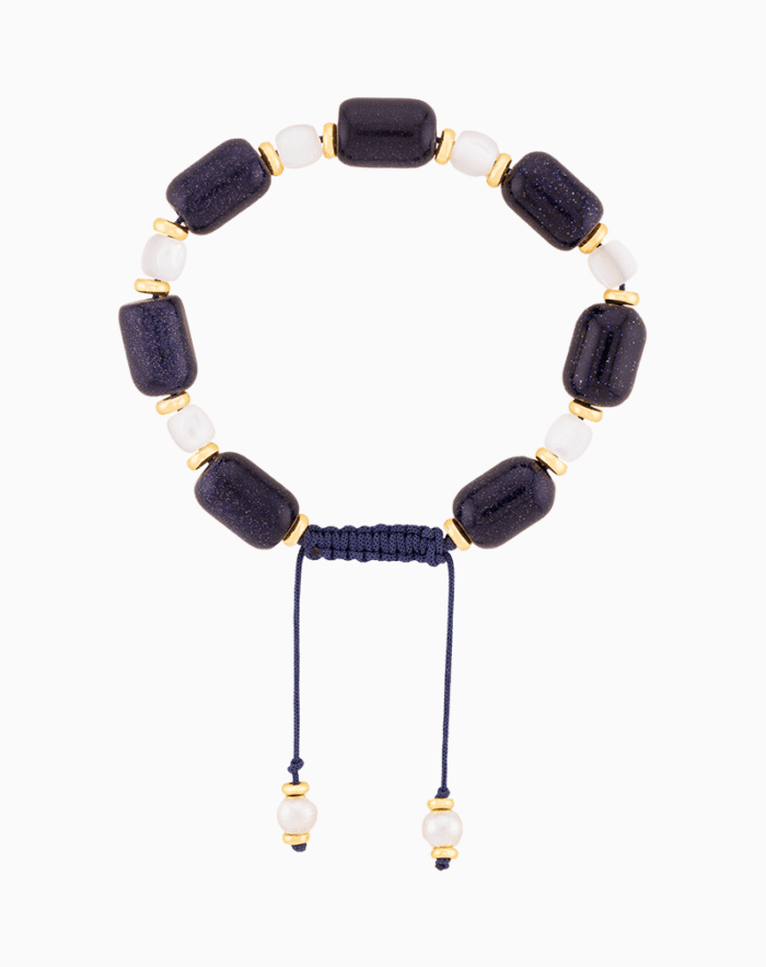 Women’s Blue Goldstone and Shell Bracelet