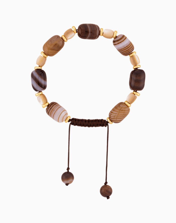 Men’s Banded Agate and Shell Bracelet