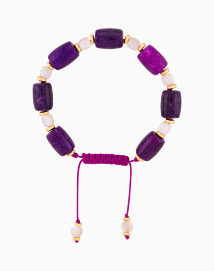 Men’s Purple Jade and Shell Statement Bracelet
