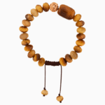 Women’s Tiger’s Eye Bracelet with Rose Gold Filigree Bead