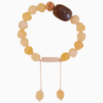 Men’s Yellow Quartz and Agate Bracelet with Rose Gold Bead