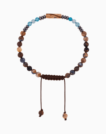 Pietersite & Picture Jasper Beaded Bracelet for Men