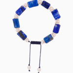 دستبند لوکس مردانه از سنگ لاجورد و مروارید