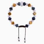 Men’s Natural Tiger’s Eye Stone & Navy Bead Bracelet