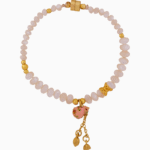 Women’s Shell Bracelet with Enamel Heart Charm