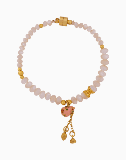 Women’s Shell Bracelet with Enamel Heart Charm