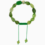 Natural Garnet Stone Bracelet with Enamel Bead | Handmade Boho Jewelry