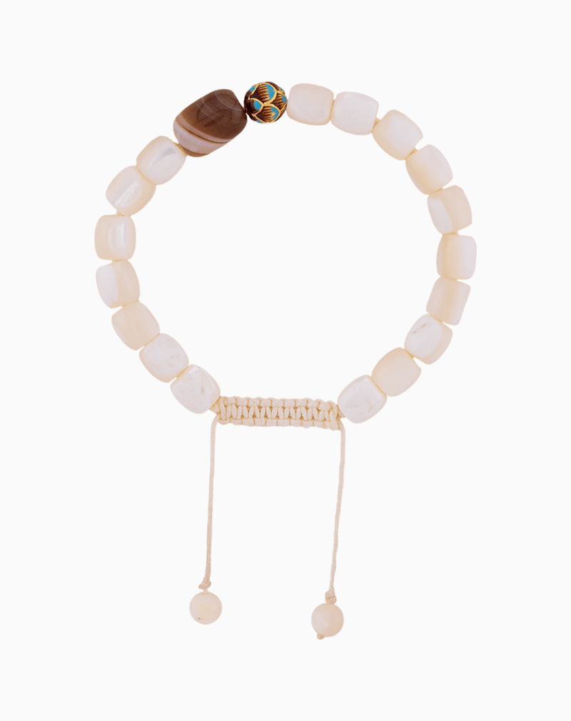 BRWGOCXX09000016 Shoucka Women's Mother of Pearl & Agate Bracelet | "Earth's Calm" Design