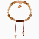Women’s Tiger’s Eye & Quartz Bracelet with Bow Charm