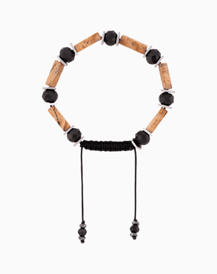 Women’s Picture Jasper & Onyx Tube Bead Bracelet