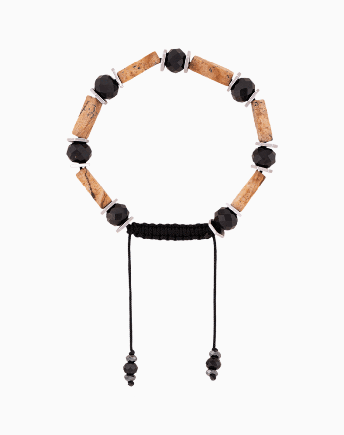 Women’s Picture Jasper & Onyx Tube Bead Bracelet
