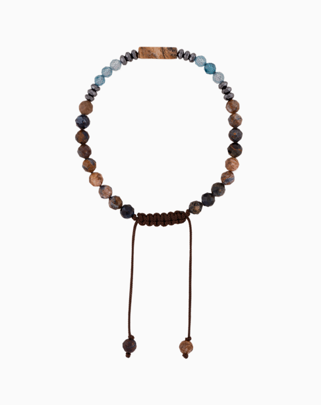 Pietersite & Picture Jasper Beaded Bracelet for Women