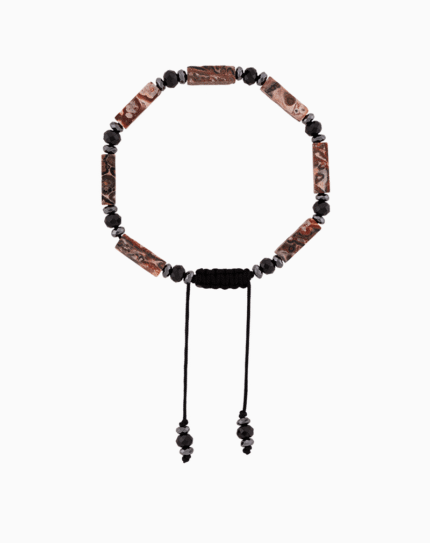 Women’s Crazy Lace Agate Tube Bead Bracelet