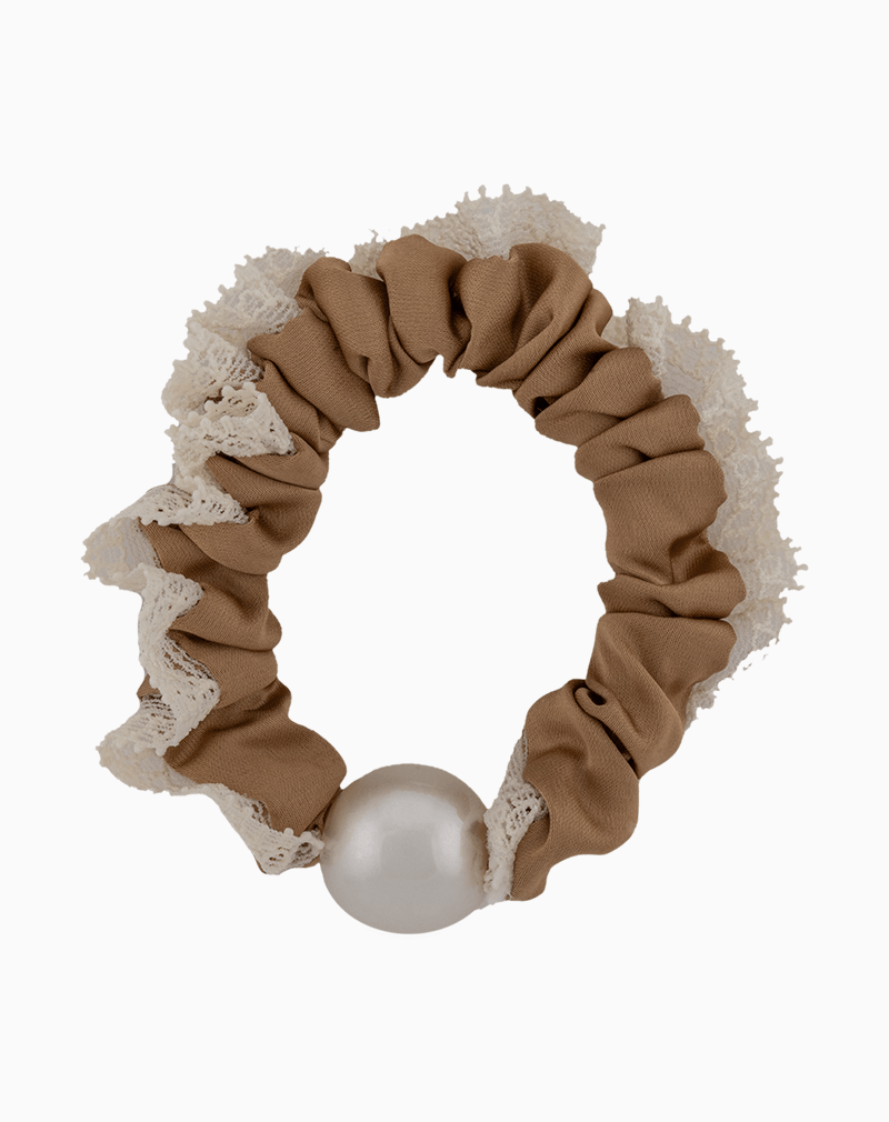 کش مو اسکرانچی زنانه تور و مروارید HEWMFCXX02000026 کش مو اسکرانچی زنانه تور و مروارید