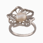 Shoucka Women’s Flower Pearl Adjustable Ring