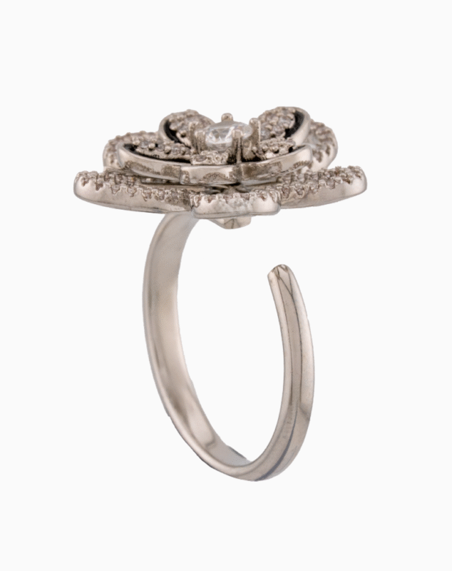 انگشتر زنانه طرح گل کاملیا سه‌بُعدی