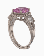 Women’s Magenta Crystal Halo Statement Ring