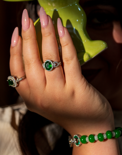 دستبند زنانه شوکا مدل یشم و کوارتز طبیعی دست‌ساز