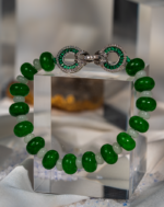 دستبند زنانه شوکا مدل یشم و کوارتز طبیعی دست‌ساز