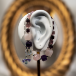 دستبند زنانه شوکا مدل کوارتز صورتی و آمتیست دست‌ساز