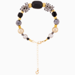 دستبند زنانه شوکا مدل اونیکس و مروارید طلایی دست‌ساز