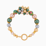 دستبند زنانه شوکا مدل مروارید رنگی دست‌ساز
