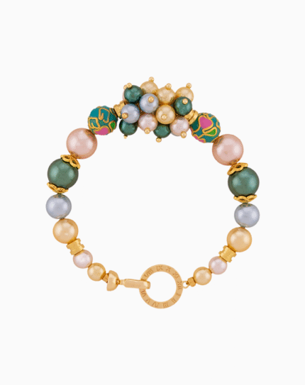 دستبند زنانه شوکا مدل مروارید رنگی دست‌ساز